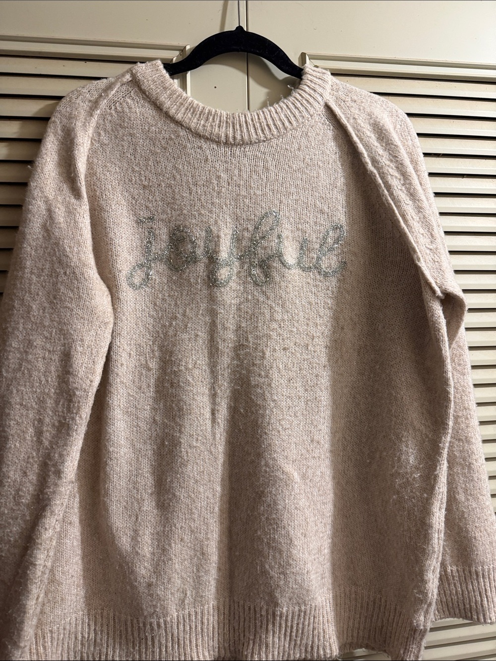 Maurices Creamy Blush 'Joyful' Crewneck Sweater